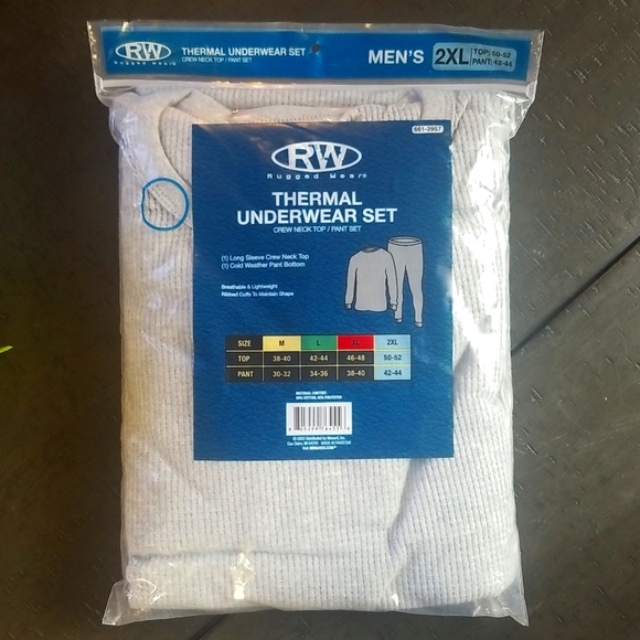 Rugged Wear Underwear & Socks Rw Thermal Underwear Set 2xl Poshmark